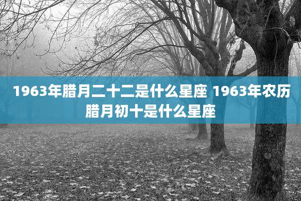 1963年腊月二十二是什么星座 1963年农历腊月初十是什么星座