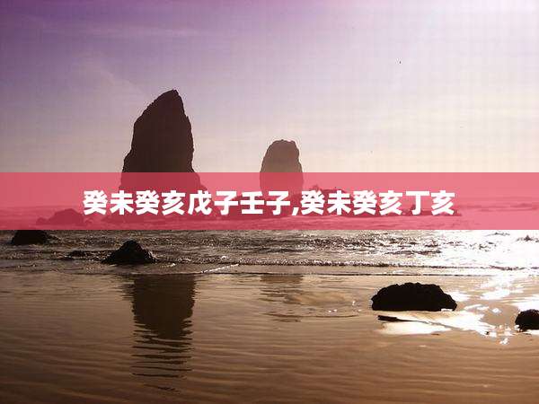 癸未癸亥戊子壬子,癸未癸亥丁亥