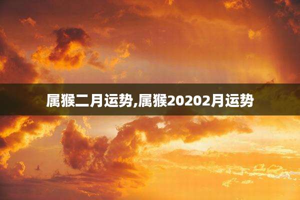 属猴二月运势,属猴20202月运势