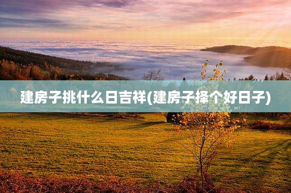 建房子挑什么日吉祥(建房子择个好日子)