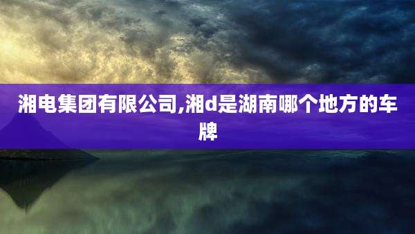 湘电集团有限公司,湘d是湖南哪个地方的车牌