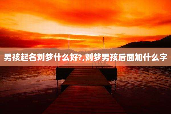 男孩起名刘梦什么好?,刘梦男孩后面加什么字