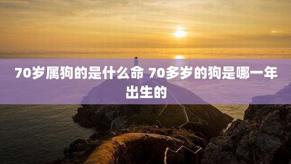 70岁属狗的是什么命 70多岁的狗是哪一年出生的