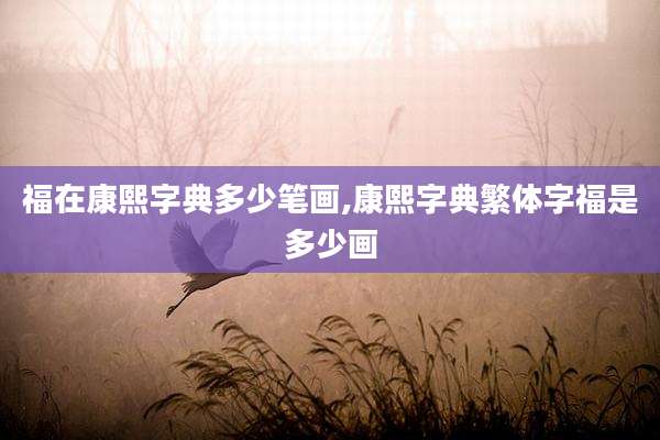 福在康熙字典多少笔画,康熙字典繁体字福是多少画