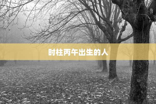 时柱丙午出生的人