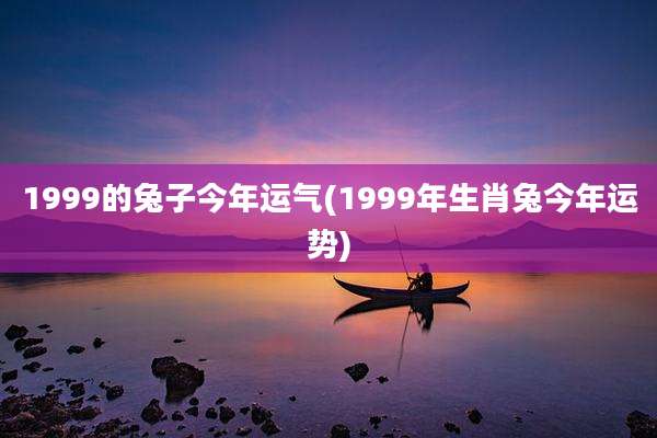 1999的兔子今年运气(1999年生肖兔今年运势)