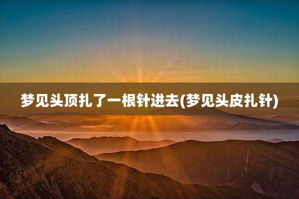 梦见头顶扎了一根针进去(梦见头皮扎针)