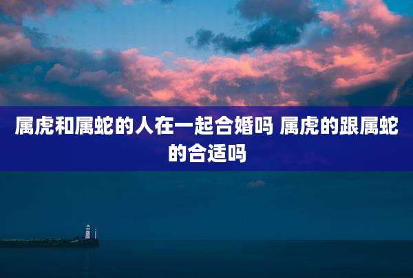 属虎和属蛇的人在一起合婚吗 属虎的跟属蛇的合适吗