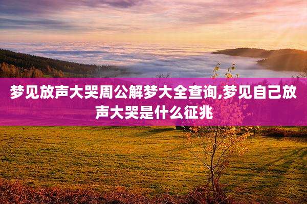 梦见放声大哭周公解梦大全查询,梦见自己放声大哭是什么征兆