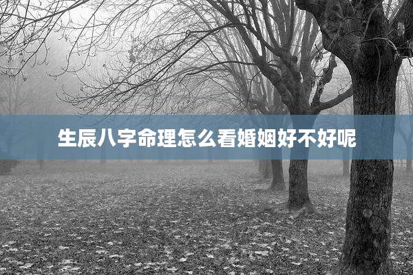 生辰八字命理怎么看婚姻好不好呢