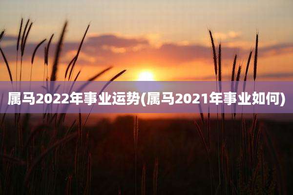属马2022年事业运势(属马2021年事业如何)