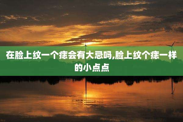 在脸上纹一个痣会有大忌吗,脸上纹个痣一样的小点点