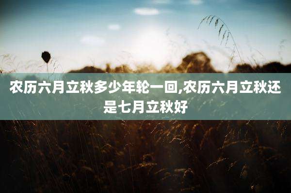 农历六月立秋多少年轮一回,农历六月立秋还是七月立秋好