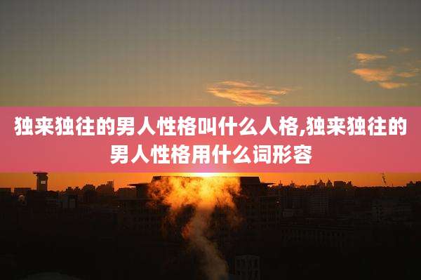 独来独往的男人性格叫什么人格,独来独往的男人性格用什么词形容