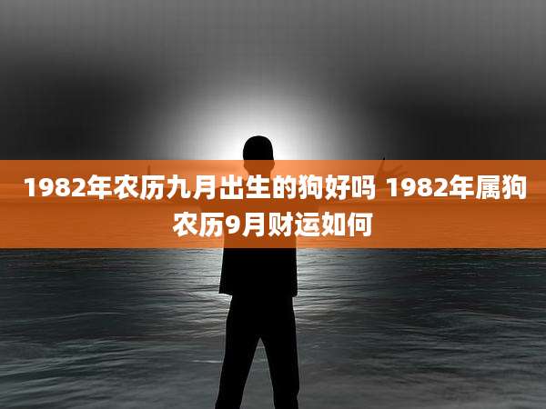 1982年农历九月出生的狗好吗 1982年属狗农历9月财运如何