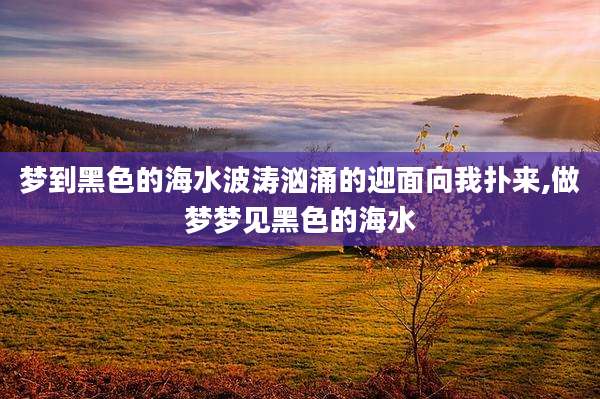 梦到黑色的海水波涛汹涌的迎面向我扑来,做梦梦见黑色的海水