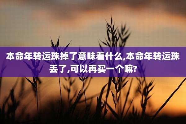 本命年转运珠掉了意味着什么,本命年转运珠丢了,可以再买一个嘛?