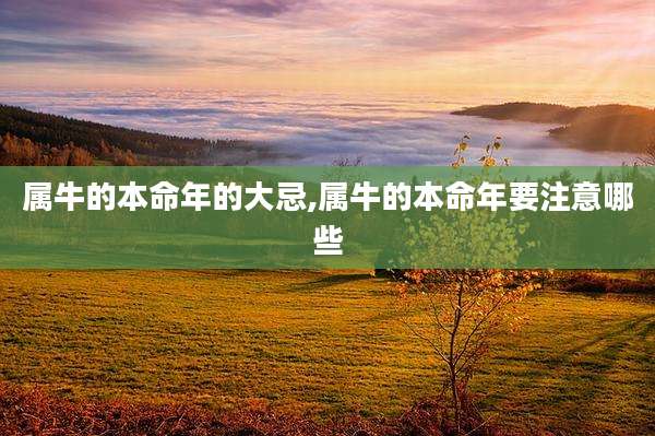 属牛的本命年的大忌,属牛的本命年要注意哪些