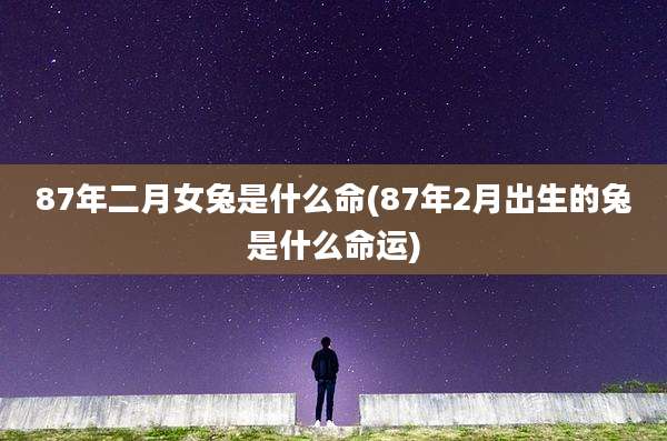 87年二月女兔是什么命(87年2月出生的兔是什么命运)