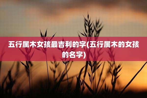 五行属木女孩最吉利的字(五行属木的女孩的名字)