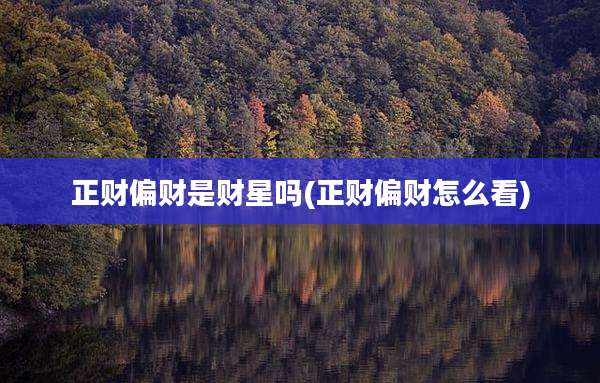 正财偏财是财星吗(正财偏财怎么看)