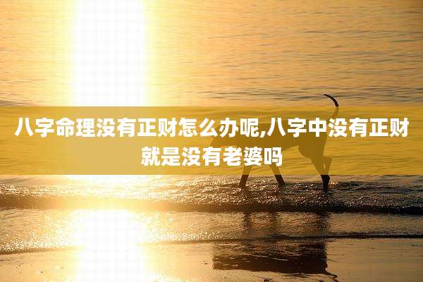 八字命理没有正财怎么办呢,八字中没有正财就是没有老婆吗