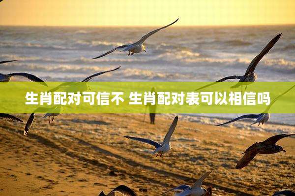 生肖配对可信不 生肖配对表可以相信吗