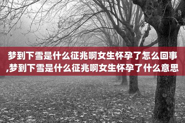 梦到下雪是什么征兆啊女生怀孕了怎么回事,梦到下雪是什么征兆啊女生怀孕了什么意思