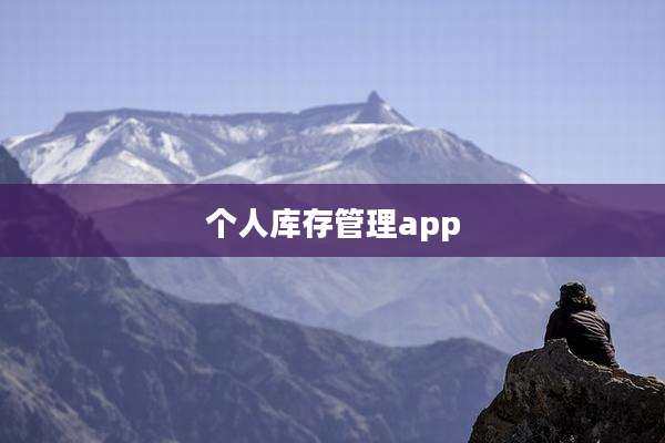 个人库存管理app