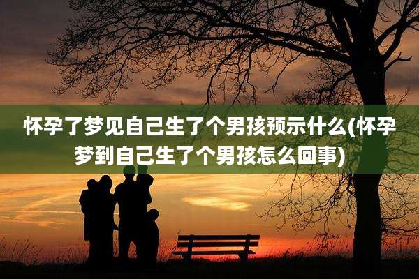 怀孕了梦见自己生了个男孩预示什么(怀孕梦到自己生了个男孩怎么回事)