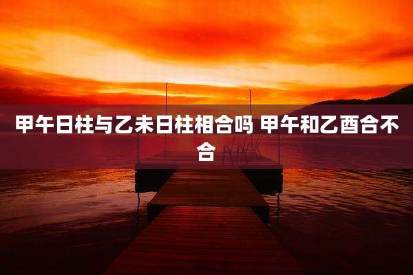 甲午日柱与乙未日柱相合吗 甲午和乙酉合不合