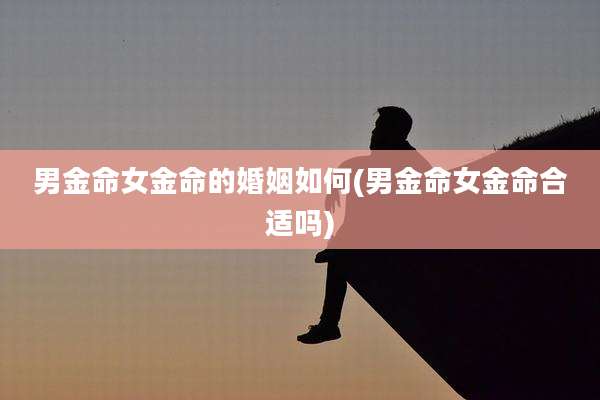 男金命女金命的婚姻如何(男金命女金命合适吗)