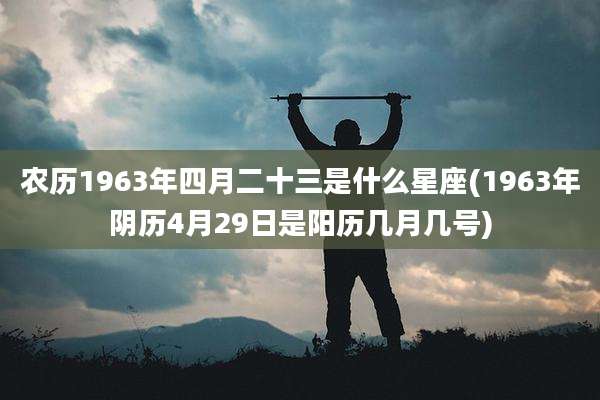 农历1963年四月二十三是什么星座(1963年阴历4月29日是阳历几月几号)