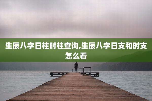 生辰八字日柱时柱查询,生辰八字日支和时支怎么看