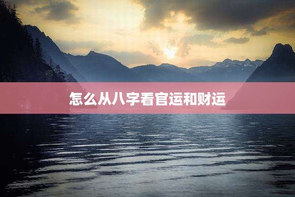怎么从八字看官运和财运
