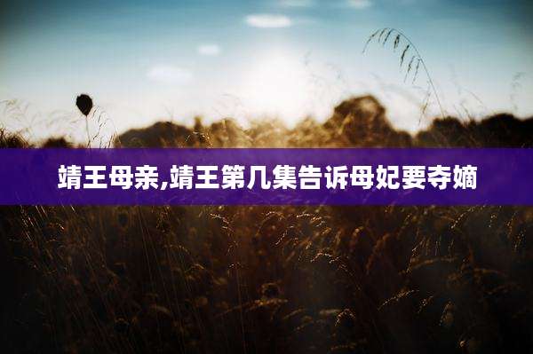 靖王母亲,靖王第几集告诉母妃要夺嫡