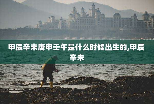 甲辰辛未庚申壬午是什么时候出生的,甲辰 辛未