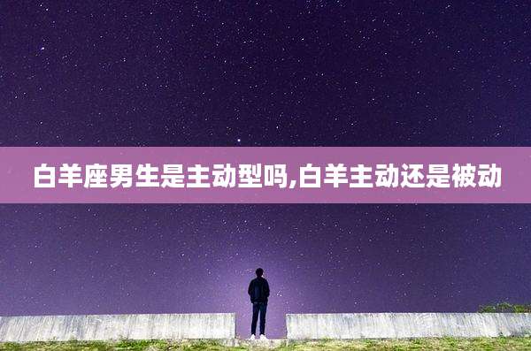 白羊座男生是主动型吗,白羊主动还是被动
