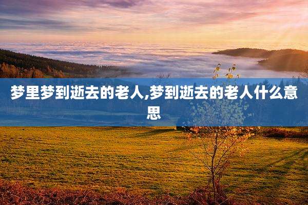 梦里梦到逝去的老人,梦到逝去的老人什么意思