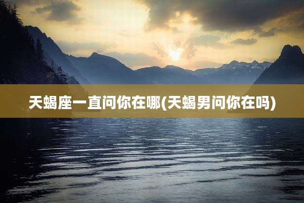 天蝎座一直问你在哪(天蝎男问你在吗)