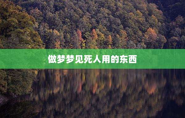 做梦梦见死人用的东西
