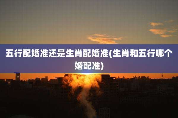五行配婚准还是生肖配婚准(生肖和五行哪个婚配准)