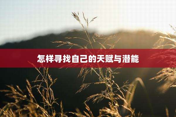 怎样寻找自己的天赋与潜能