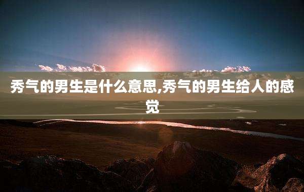秀气的男生是什么意思,秀气的男生给人的感觉