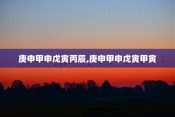 庚申甲申戊寅丙辰,庚申甲申戊寅甲寅