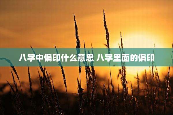 八字中偏印什么意思 八字里面的偏印