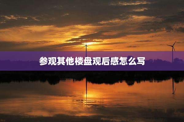 参观其他楼盘观后感怎么写