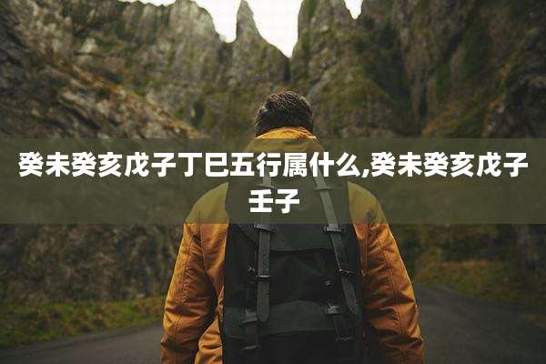 癸未癸亥戊子丁巳五行属什么,癸未癸亥戊子壬子