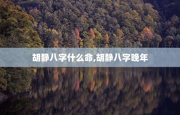 胡静八字什么命,胡静八字晚年