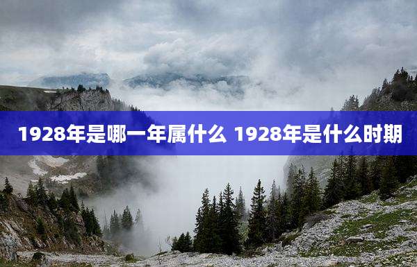 1928年是哪一年属什么 1928年是什么时期